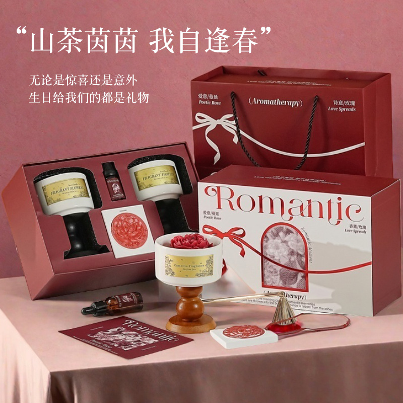 High-end Camellia Scented Cand - Home Fragrance Set Gift review and price